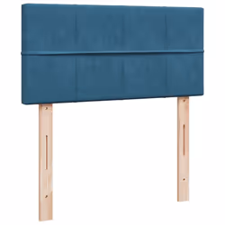 vidaXL Box Spring Bed with Mattress Home Bed Frame Dark Blue 90x200 cm Velvet - Additional view 7
