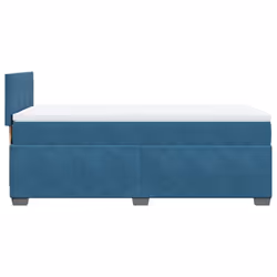 vidaXL Box Spring Bed with Mattress Home Bed Frame Dark Blue 90x200 cm Velvet - Additional view 8