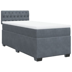 vidaXL Box Spring Bed with Mattress Home Bed Frame Dark Grey 100x200 cm Velvet