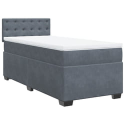 vidaXL Box Spring Bed with Mattress Home Bed Frame Dark Grey 100x200 cm Velvet