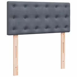 vidaXL Box Spring Bed with Mattress Home Bed Frame Dark Grey 100x200 cm Velvet - Additional view 7