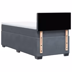 vidaXL Box Spring Bed with Mattress Home Bed Frame Dark Grey 100x200 cm Velvet - Additional view 9