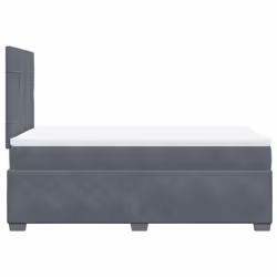 vidaXL Box Spring Bed with Mattress Dark Grey 120x190 cm Small Double Velvet - Additional view 8