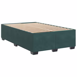 vidaXL Box Spring Bed with Mattress Dark Green 120x190 cm Small Double Velvet - Additional view 4