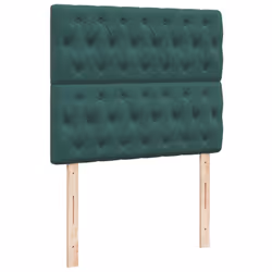 vidaXL Box Spring Bed with Mattress Dark Green 120x190 cm Small Double Velvet - Additional view 7