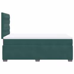 vidaXL Box Spring Bed with Mattress Dark Green 120x190 cm Small Double Velvet - Additional view 8