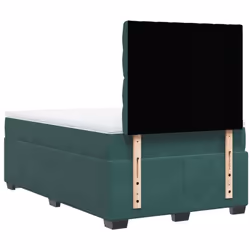 vidaXL Box Spring Bed with Mattress Dark Green 120x190 cm Small Double Velvet - Additional view 9