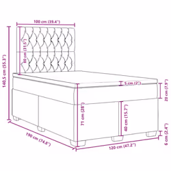 vidaXL Box Spring Bed with Mattress Bed Pink 120x190 cm Small Double Velvet