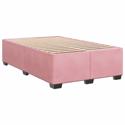 vidaXL Box Spring Bed with Mattress Bed Pink 120x190 cm Small Double Velvet - Additional view 4