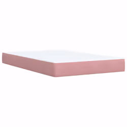 vidaXL Box Spring Bed with Mattress Bed Pink 120x190 cm Small Double Velvet - Additional view 5