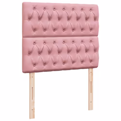 vidaXL Box Spring Bed with Mattress Bed Pink 120x190 cm Small Double Velvet - Additional view 7