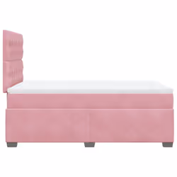 vidaXL Box Spring Bed with Mattress Bed Pink 120x190 cm Small Double Velvet - Additional view 8