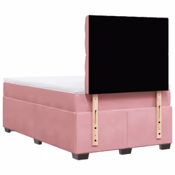 vidaXL Box Spring Bed with Mattress Bed Pink 120x190 cm Small Double Velvet - Additional view 9