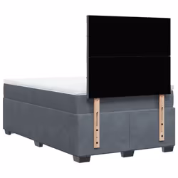 vidaXL Box Spring Bed with Mattress Home Bed Base Dark Grey 120x200 cm Velvet - Additional view 9