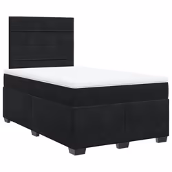 vidaXL Box Spring Bed with Mattress Bedstead Bed Base Black 120x200 cm Velvet