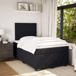 vidaXL Box Spring Bed with Mattress Bedstead Bed Base Black 120x200 cm Velvet