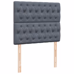 vidaXL Box Spring Bed with Mattress Home Bed Base Dark Grey 120x200 cm Velvet - Additional view 7