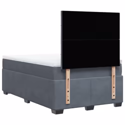 vidaXL Box Spring Bed with Mattress Home Bed Base Dark Grey 120x200 cm Velvet - Additional view 9
