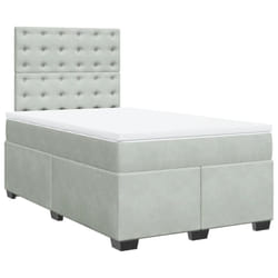 vidaXL Box Spring Bed with Mattress Bed Base Light Grey 120x200 cm Velvet