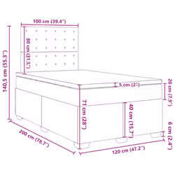 vidaXL Box Spring Bed with Mattress Bed Base Light Grey 120x200 cm Velvet