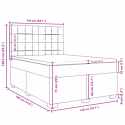 vidaXL Box Spring Bed with Mattress Home Bed Base Dark Grey 140x190 cm Velvet