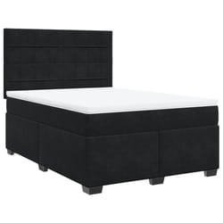 vidaXL Box Spring Bed with Mattress Bedstead Bed Base Black 140x190 cm Velvet
