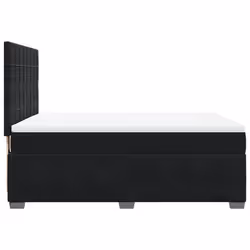 vidaXL Box Spring Bed with Mattress Bedstead Bed Base Black 140x190 cm Velvet - Additional view 8