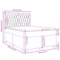 vidaXL Box Spring Bed with Mattress Home Bed Base Dark Grey 140x190 cm Velvet