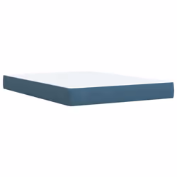 vidaXL Box Spring Bed with Mattress Bedstead Bed Base Blue 140x190 cm Velvet - Additional view 5