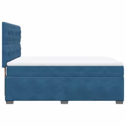 vidaXL Box Spring Bed with Mattress Bedstead Bed Base Blue 140x190 cm Velvet - Additional view 8