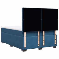 vidaXL Box Spring Bed with Mattress Bedstead Bed Base Blue 140x190 cm Velvet - Additional view 9