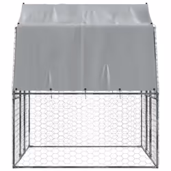 vidaXL Dog Cage with Roof and Door Dog Kennel Playpen Silver Galvanised Steel - Additional view 4