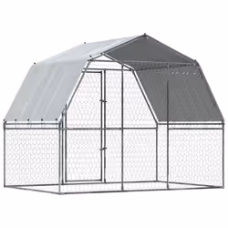 vidaXL Dog Cage with Roof and Door Dog Kennel Playpen Silver Galvanised Steel - Additional view 5