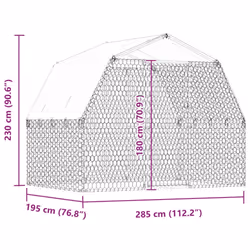 vidaXL Dog Cage with Roof and Door Dog Kennel Playpen Silver Galvanised Steel - Additional view 7