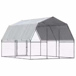 vidaXL Dog Cage with Roof and Door Dog Kennel Playpen Silver Galvanised Steel - Additional view 5