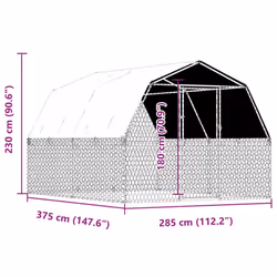 vidaXL Dog Cage with Roof and Door Dog Kennel Playpen Silver Galvanised Steel - Additional view 7
