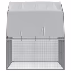 vidaXL Chicken Cage with Roof and Door Hen Run Cage Silver Galvanised Steel - Additional view 4