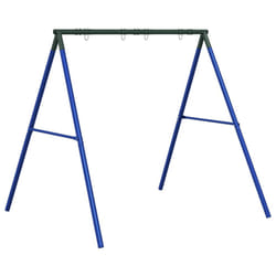 vidaXL Swing Frame for Outdoor with 4 Hanging Hooks Garden Swing Blue Steel