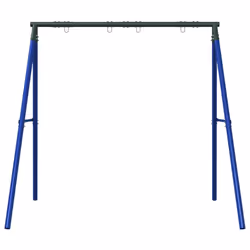 vidaXL Swing Frame for Outdoor with 4 Hanging Hooks Garden Swing Blue Steel