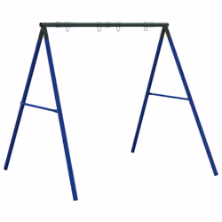 vidaXL Swing Frame for Outdoor with 4 Hanging Hooks Garden Swing Blue Steel - Additional view 4