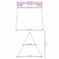 vidaXL Swing Frame for Outdoor with 4 Hanging Hooks Garden Swing Blue Steel - Additional view 7