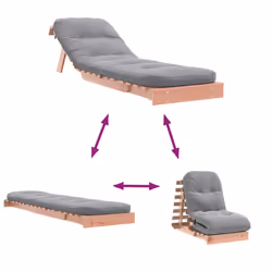 vidaXL Futon Sofa Bed with Mattress Bedroom Floor Bed Couch Solid Wood Douglas - Additional view 7