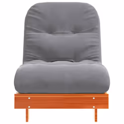 vidaXL Futon Sofa Bed with Mattress Floor Bed Couch Wax Brown Solid Wood Pine - Additional view 4