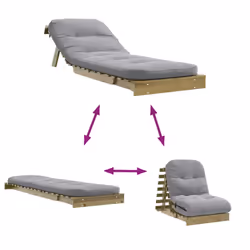 vidaXL Futon Sofa Bed with Mattress Floor Bed Couch Impregnated Wood Pine - Additional view 7
