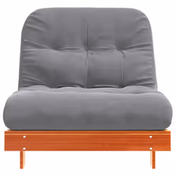 vidaXL Futon Sofa Bed with Mattress Floor Bed Couch Wax Brown Solid Wood Pine - Additional view 4