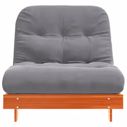 vidaXL Futon Sofa Bed with Mattress Floor Bed Couch Wax Brown Solid Wood Pine - Additional view 4
