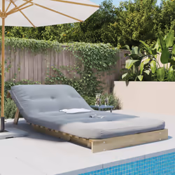 vidaXL Futon Sofa Bed with Mattress Floor Bed Couch Impregnated Wood Pine