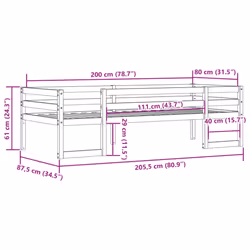 vidaXL Kids' Bed Frame Bedroom Bedstead Bed Base 80x200 cm Solid Wood Pine - Additional view 10