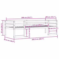 vidaXL Kids' Bed Frame Bedroom Bedstead Bed Base 90x200 cm Solid Wood Pine - Additional view 10