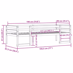 vidaXL Kids' Bed Frame Bedroom Bedstead Bed Base 90x190 cm Solid Wood Pine